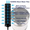 Huining 2PCS Black Water Filters for Household Water Bucket Water Filtration System Gravity Water Filter System Water Purifier Survival