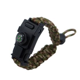 Outdoor Umbrella Rope Knife Camping Bracelet For Survival (Color: 209army green camouflage)