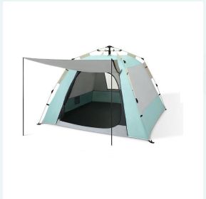 Foldable Automatic Thickening Sunscreen Wild Picnic Home Full Set Camping Tent (Option: Macaron Green23-3 Style)